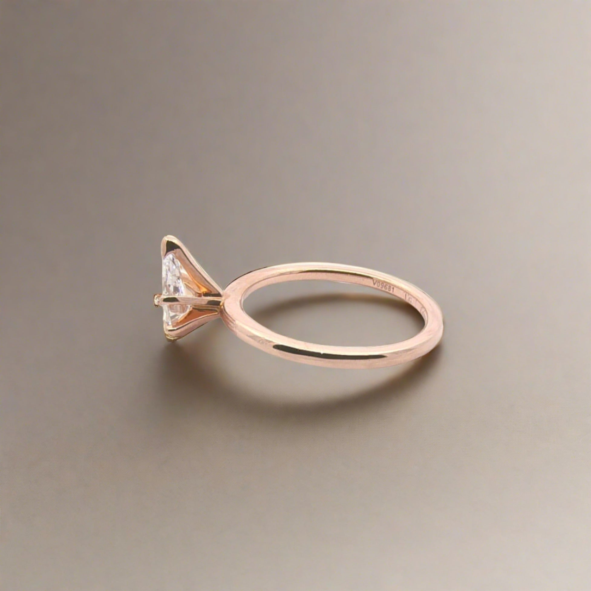 Rose Gold Lab Grown Diamond Solitaire Ring (040716)