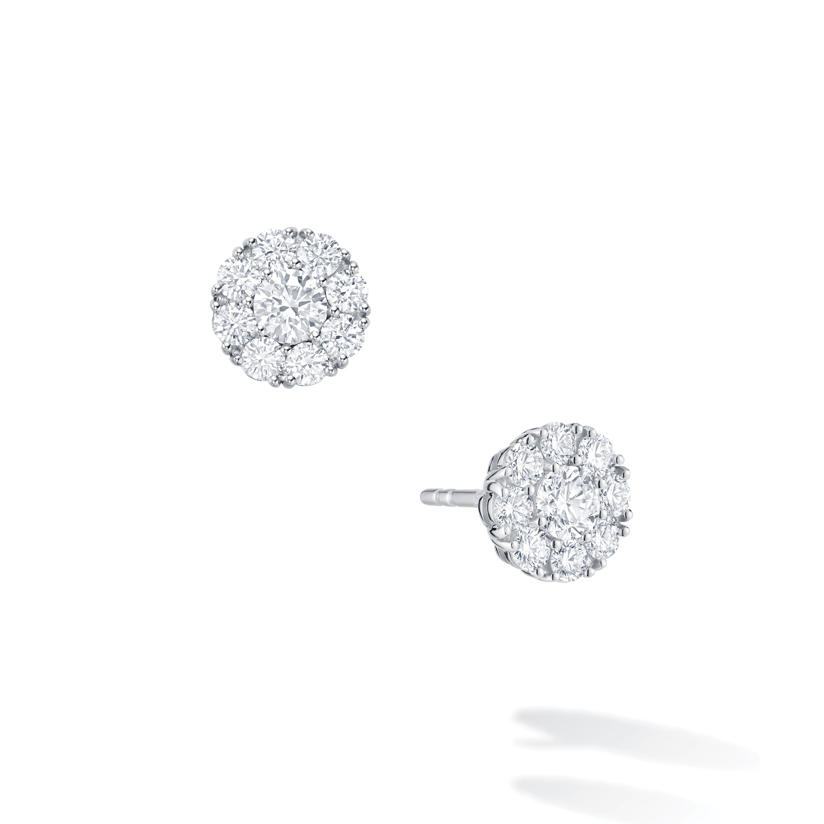 Diamond Cluster Stud Earrings, Medium (203785)
