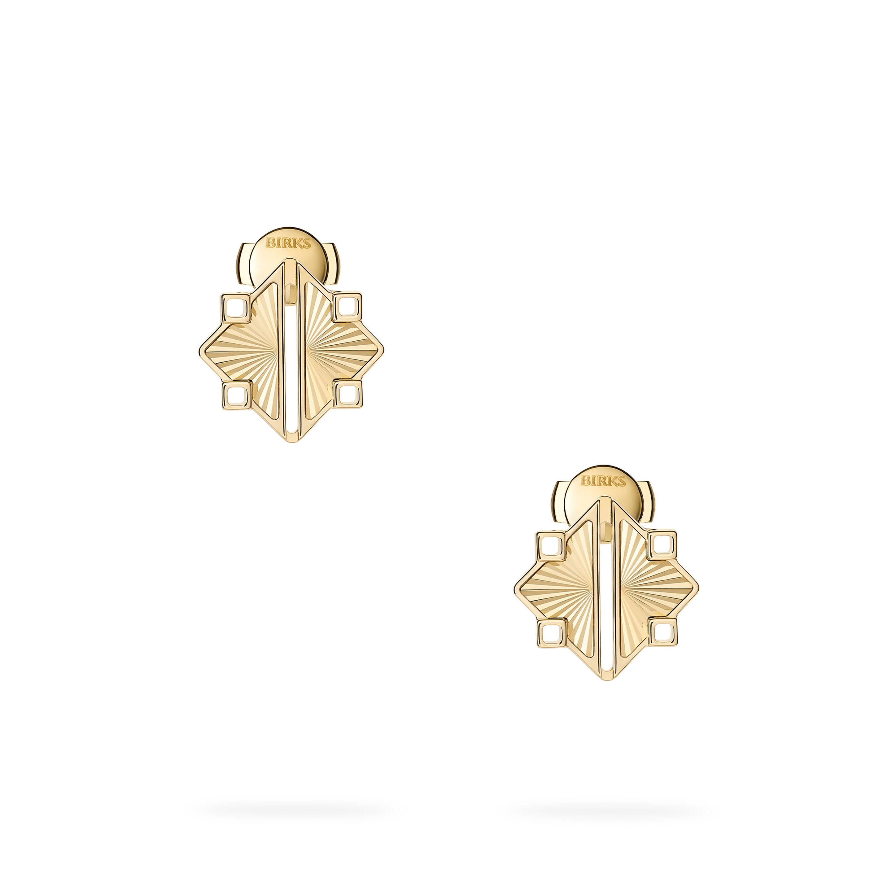 Muse Guilloché Yellow Gold Earrings, Small (512744)