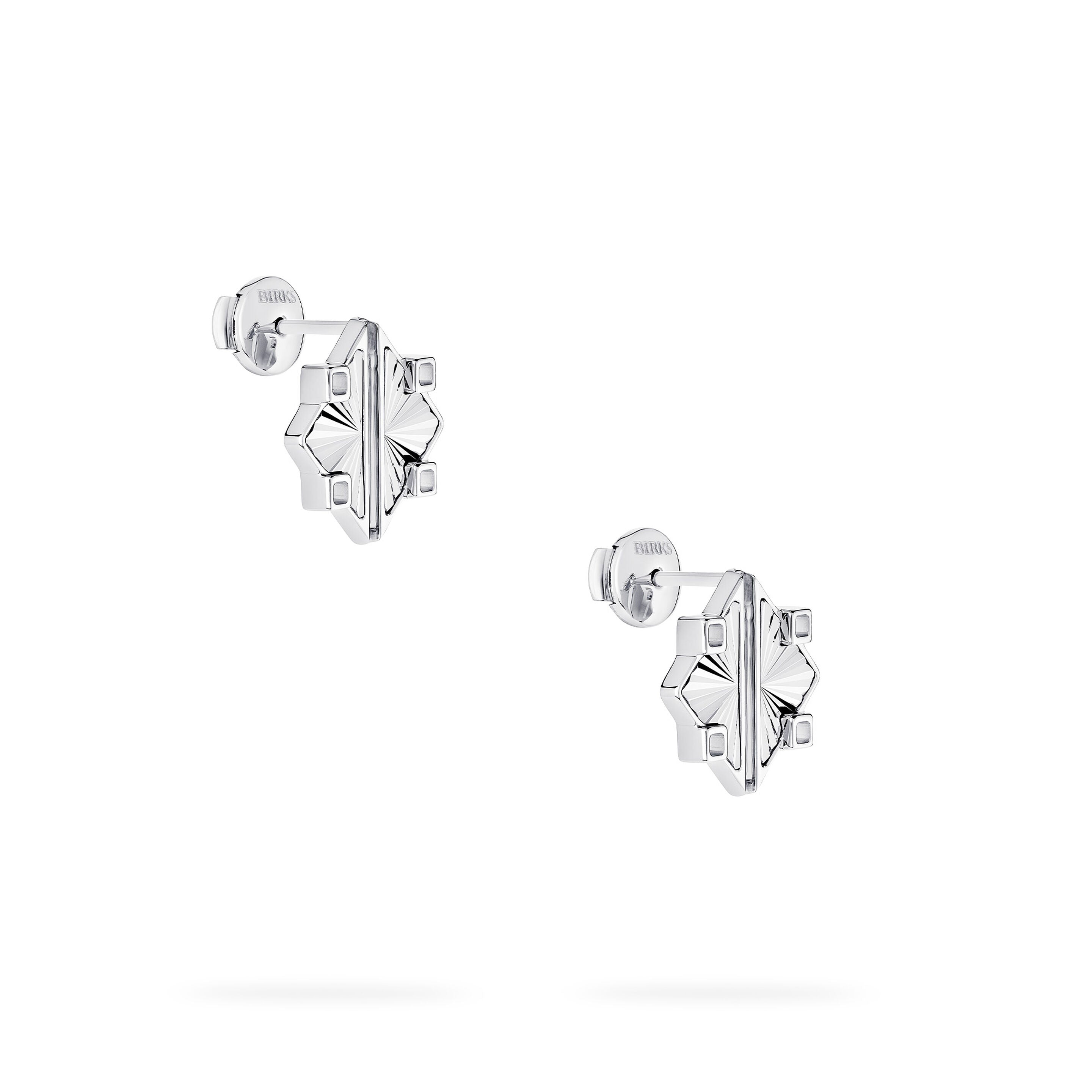Muse Guilloché Sterling Silver Earrings, Small (652619)