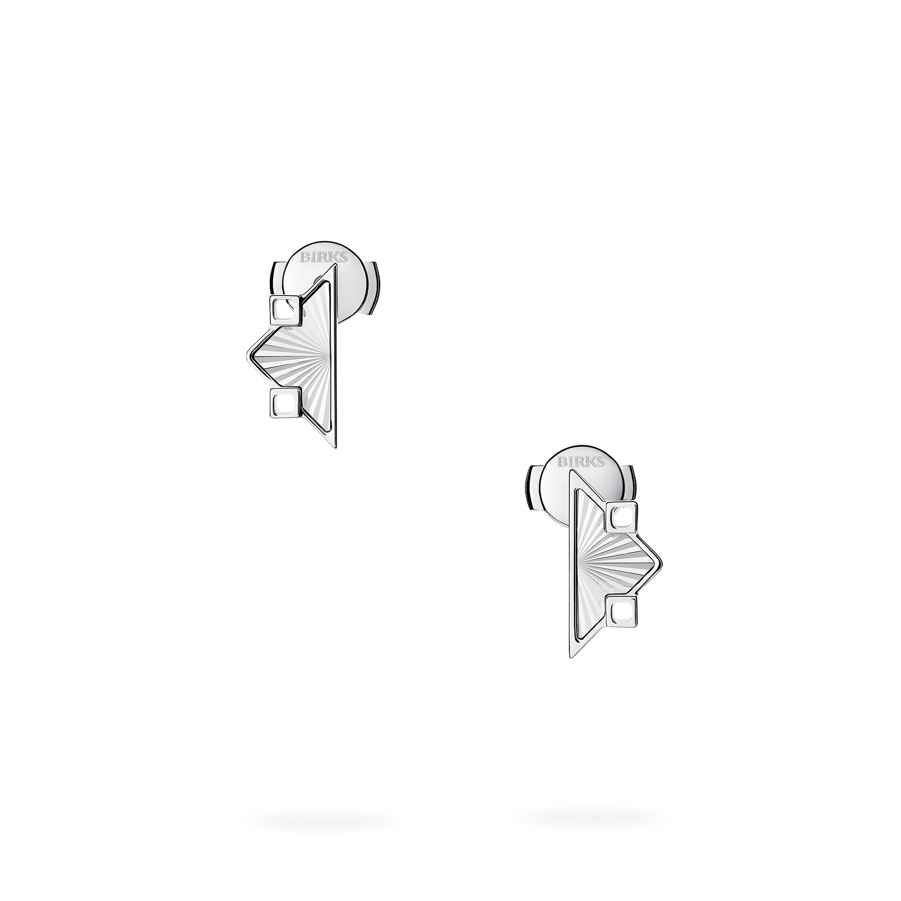 Muse Guilloché Symmetric Sterling Silver Earrings, Small (722554)