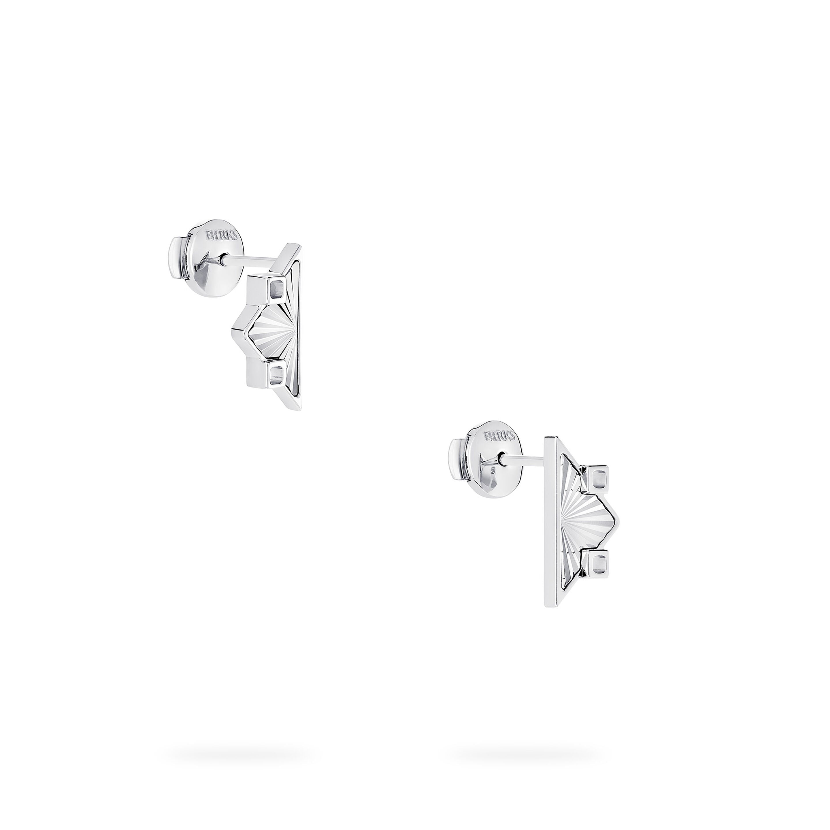 Muse Guilloché Symmetric Sterling Silver Earrings, Small (722554)