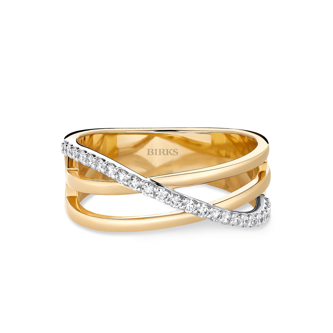 Three-Row 18KY Gold Ring (492225)