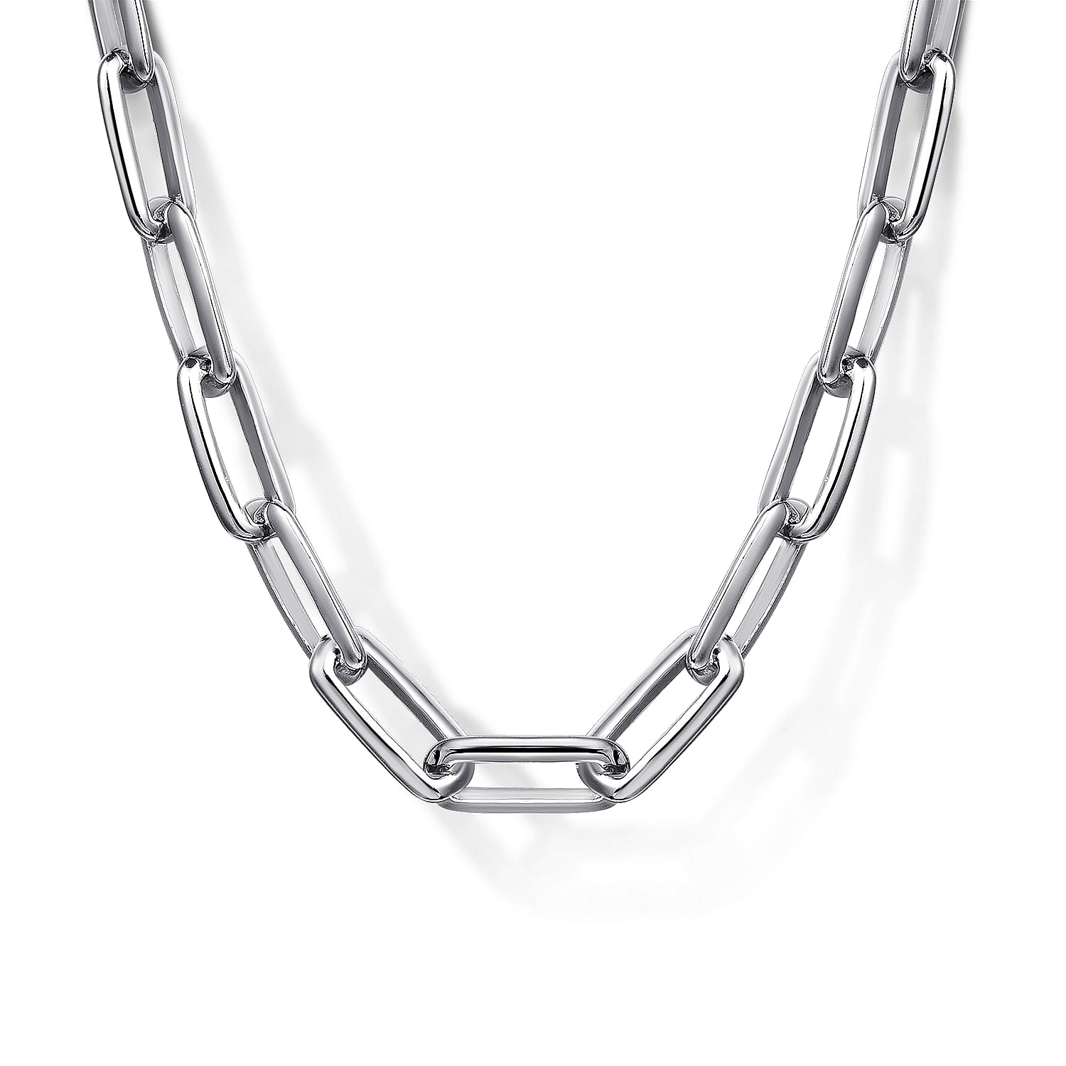22 Inch Silver Faceted Chain Necklace (750903)