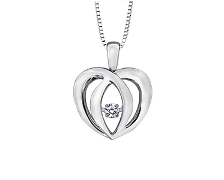 Sterling Silver Heart Pulse Pendant (280497)