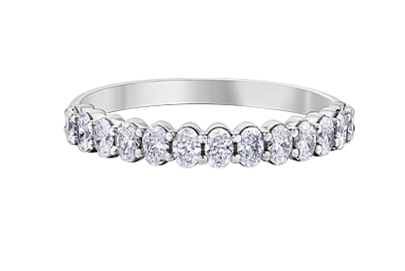 White Gold Oval Diamond Band (209043)