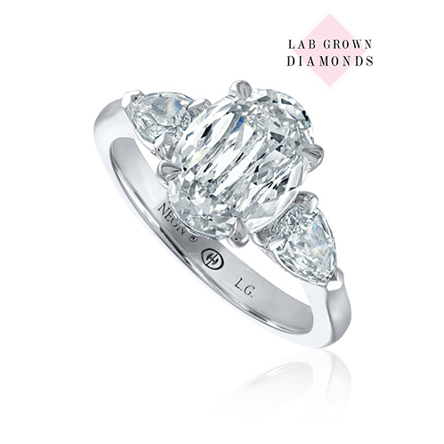 'Neon' Oval Crisscut Lab Grown Diamond Engagement Ring (040712)