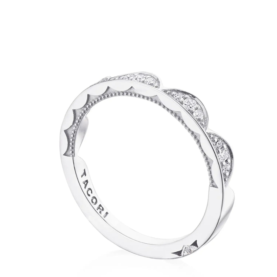 Tacori White Gold 'Crescent Crown' Wedding Band with Diamonds (051164)