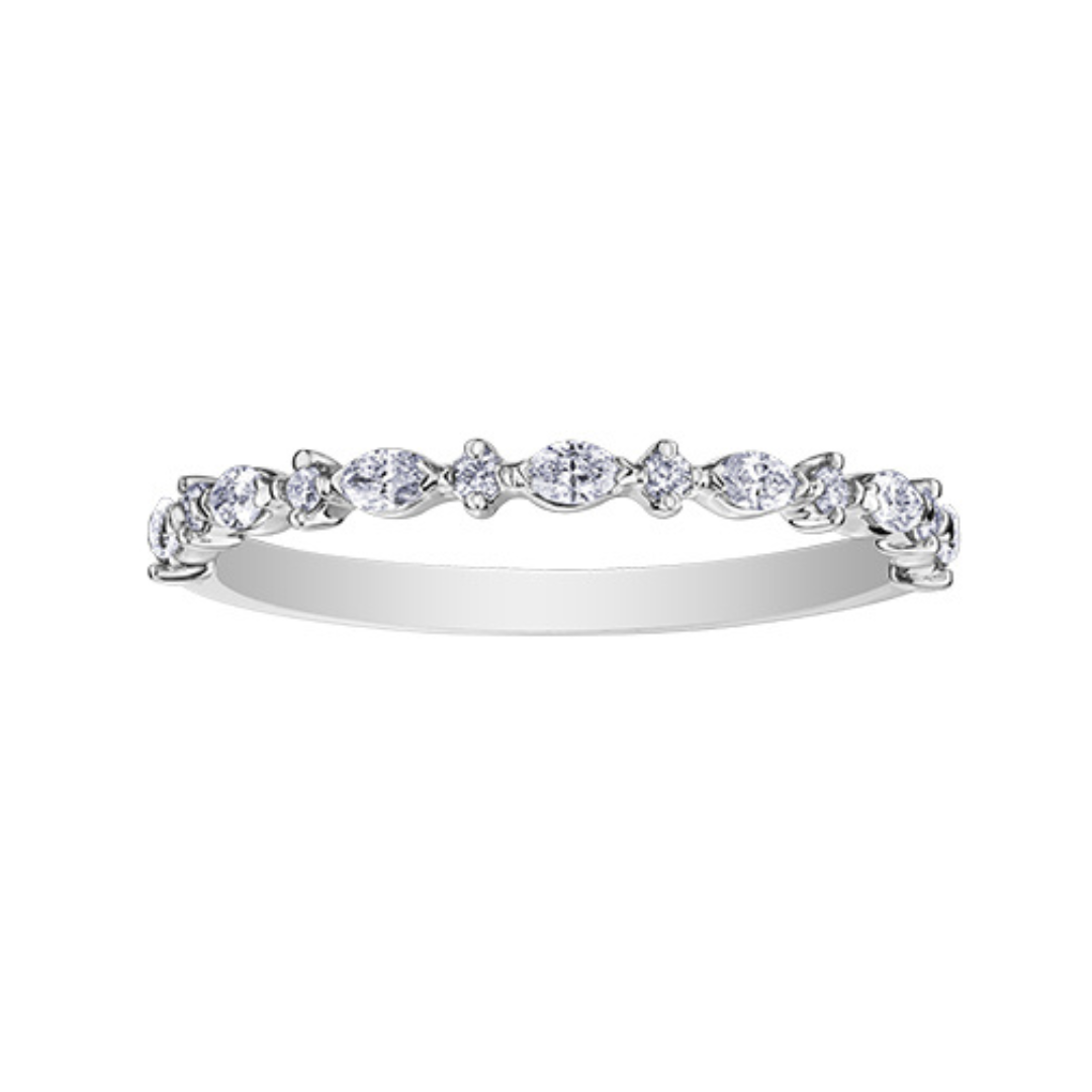 White Gold Band with Diamonds (051372)