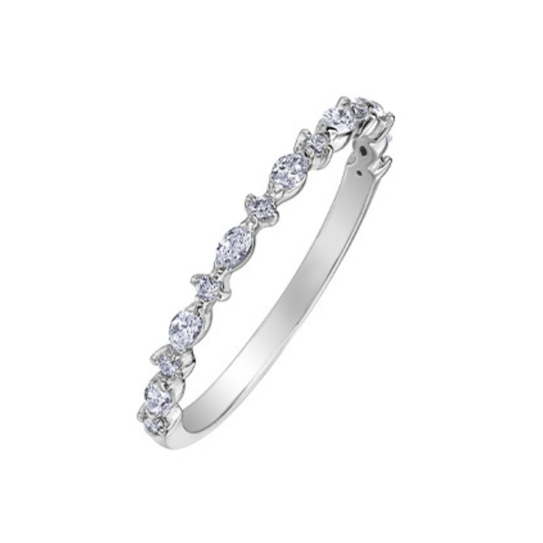 White Gold Band with Diamonds (051372)