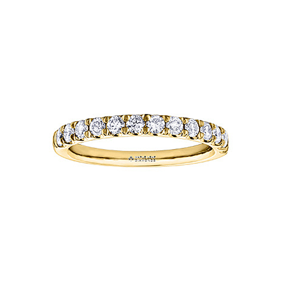 Maple Leaf Diamonds Yellow Gold Band (051526)