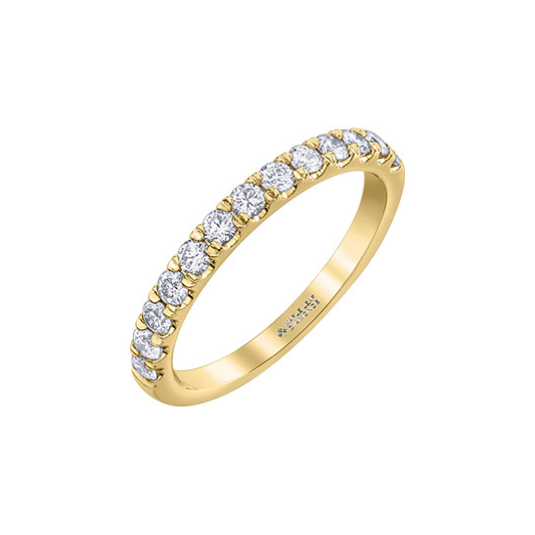 Maple Leaf Diamonds Yellow Gold Band (051526)