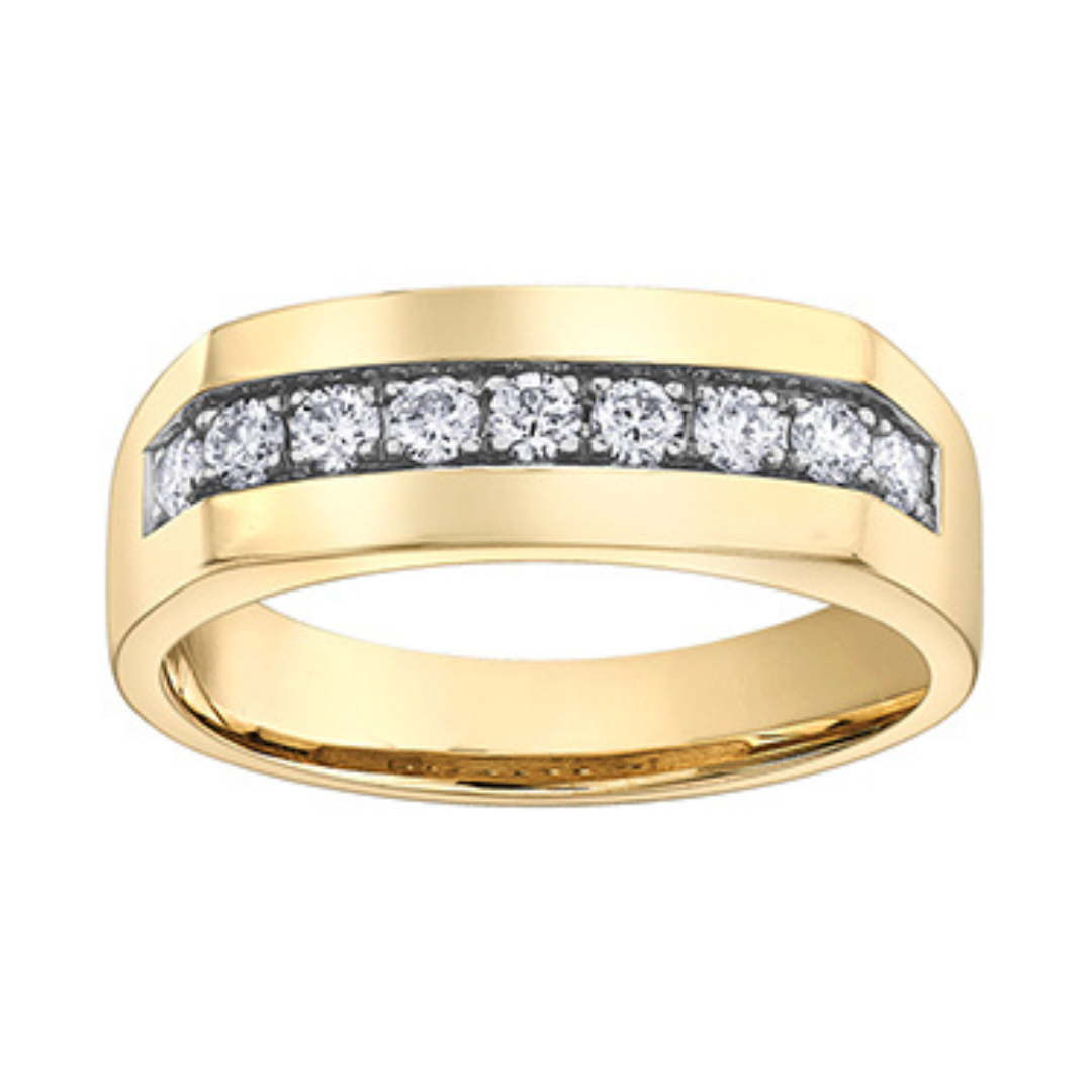 Yellow Gold Men's Diamond Ring (070198)