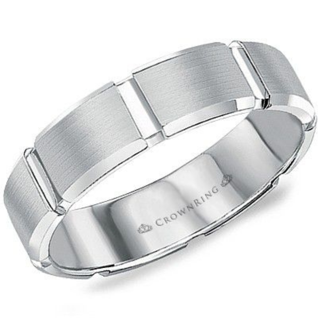 White Gold Beveled Band (080938)