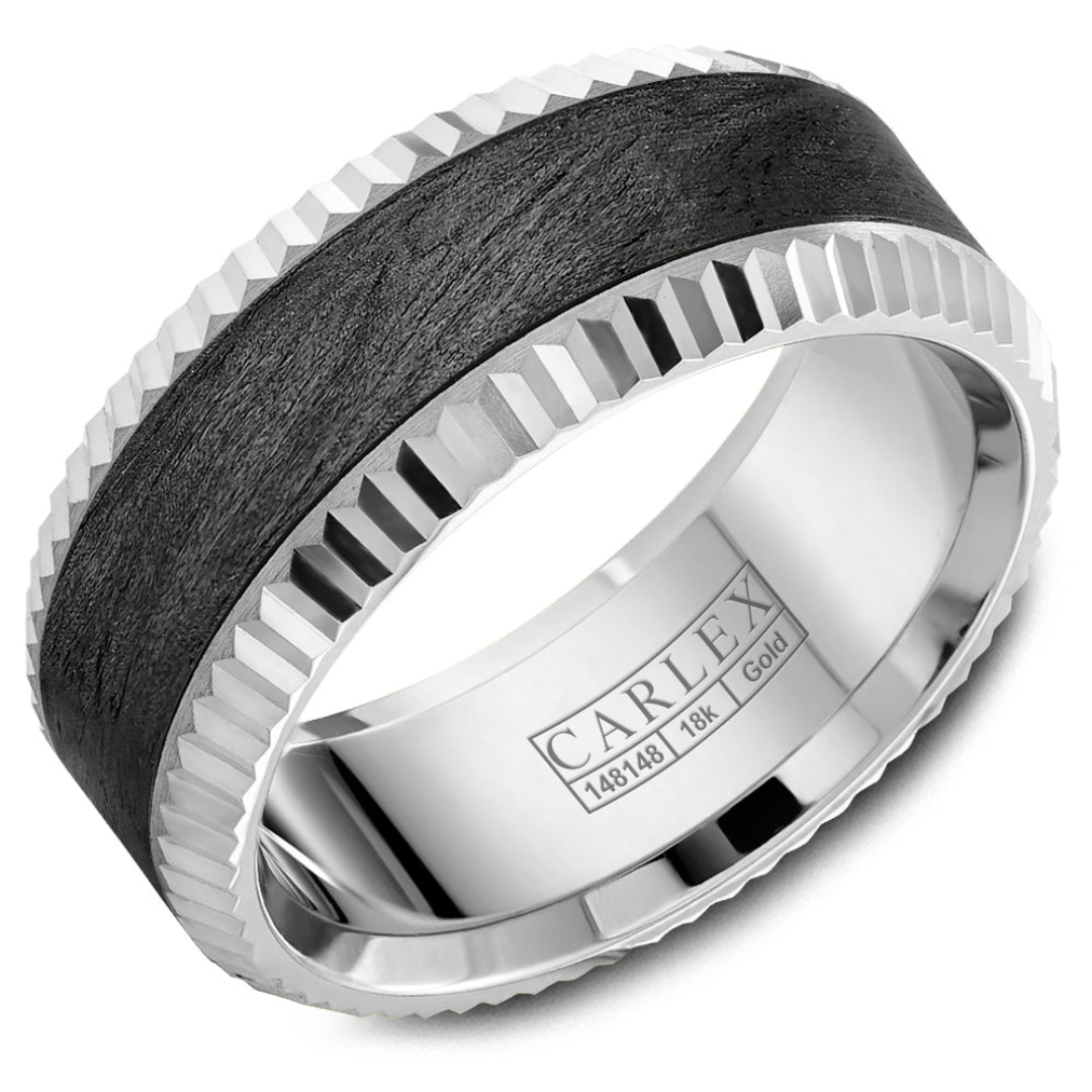 Carlex Carbon Fiber & White Gold Band (080947)