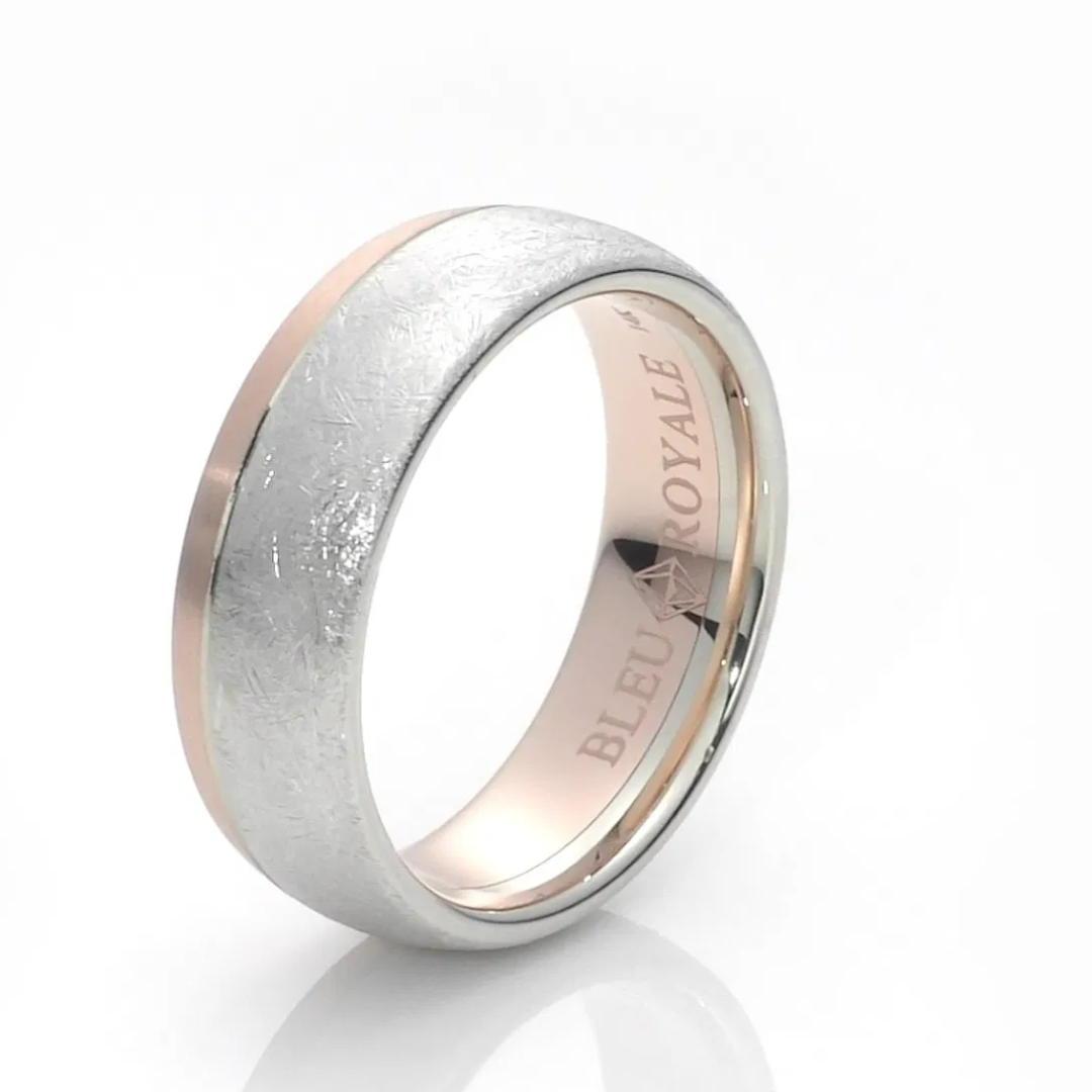 Bleu Royale White & Rose Gold Band (080967)