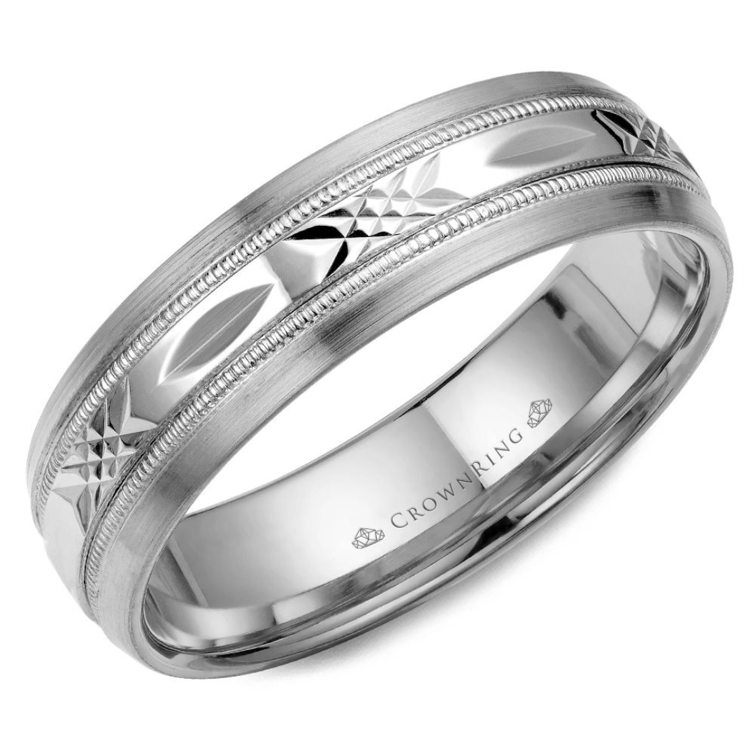 White Gold Diamond Cut Band (081250)