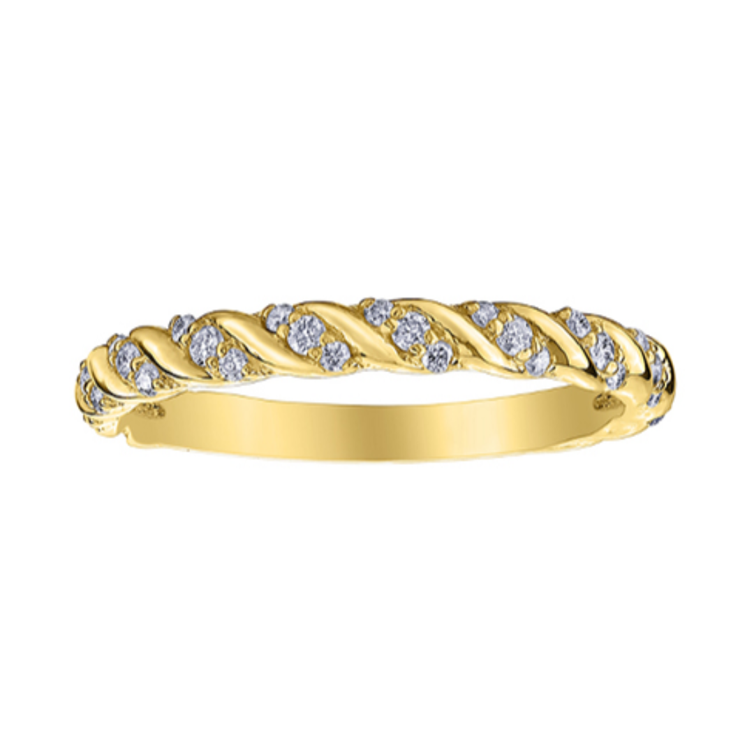 Yellow Gold Twisted Diamond Band (101520)