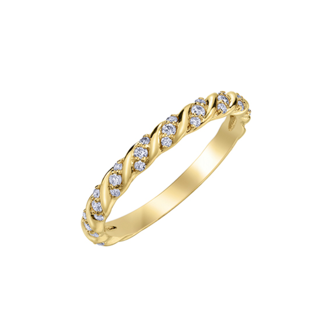 Yellow Gold Twisted Diamond Band (101520)