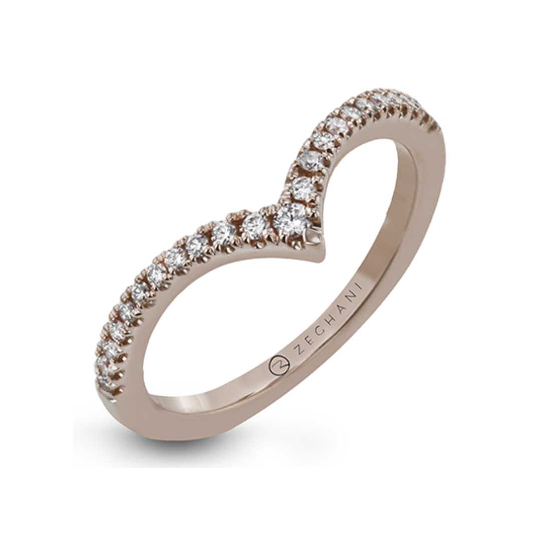 Zeghani Rose Gold Chevron Diamond Band (101688)