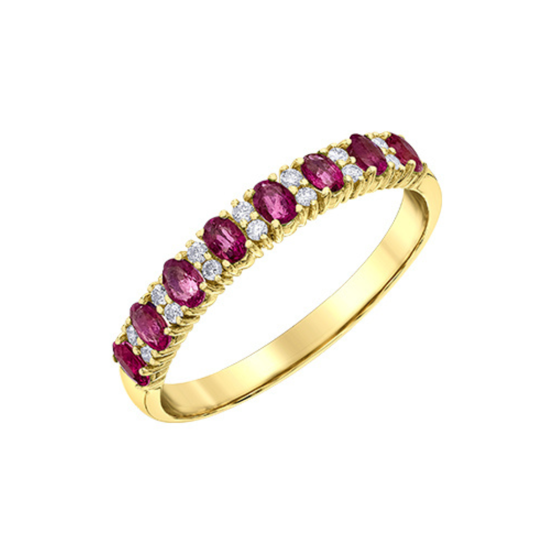 Yellow Gold Diamond and Ruby Ring (119471)