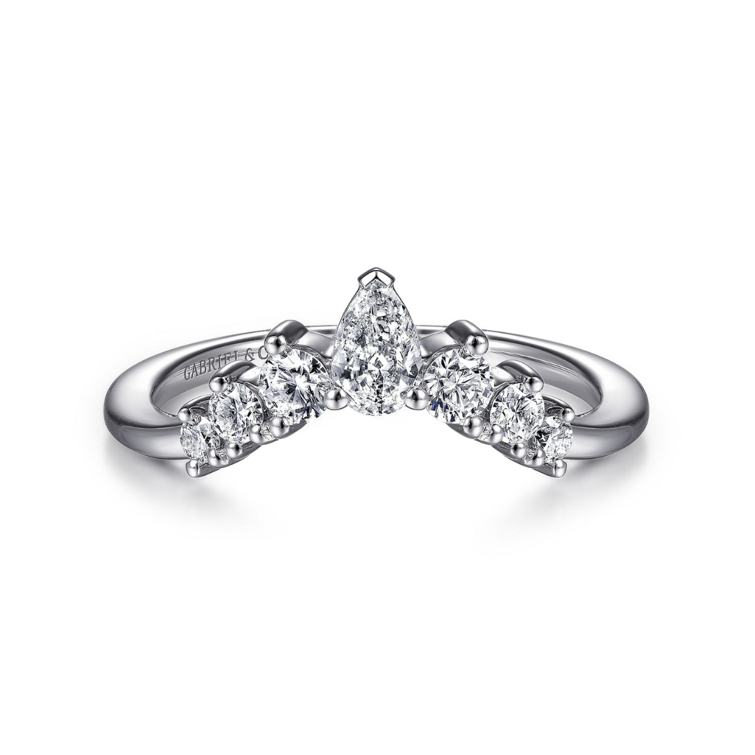 White Gold Pear and Round Diamond Band (177335)