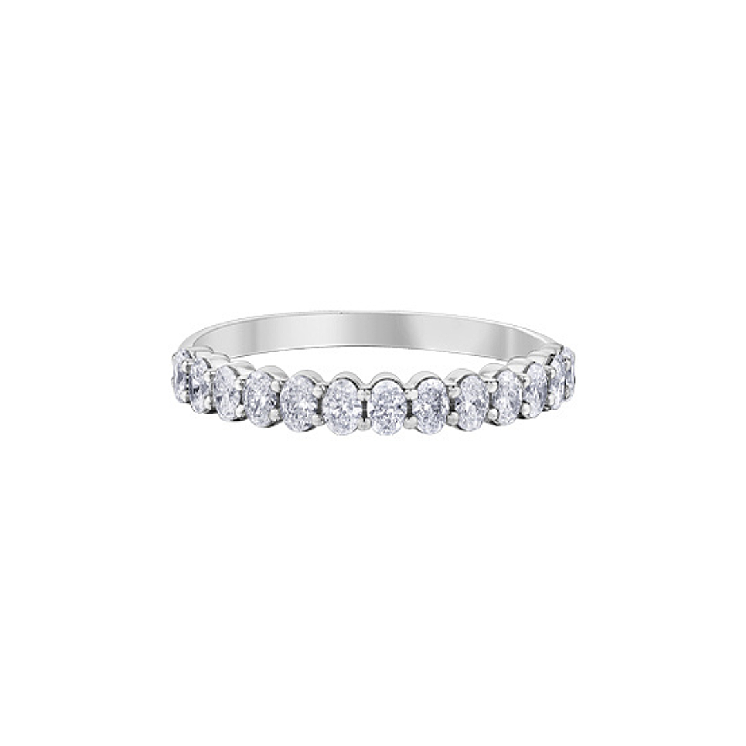 White Gold Oval Diamond Band (209043)