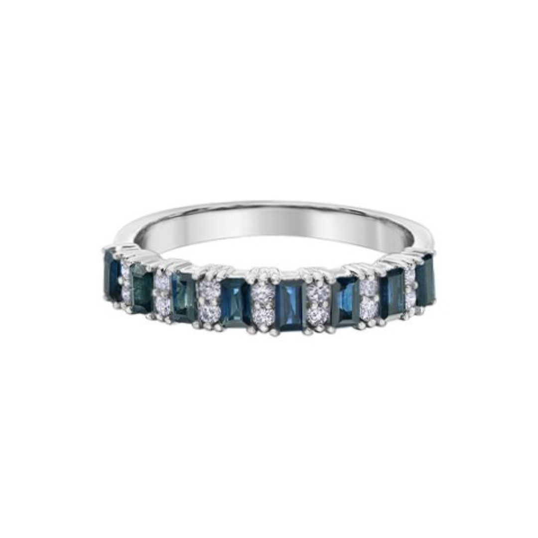 White Gold Diamond and Sapphire Band (520431)