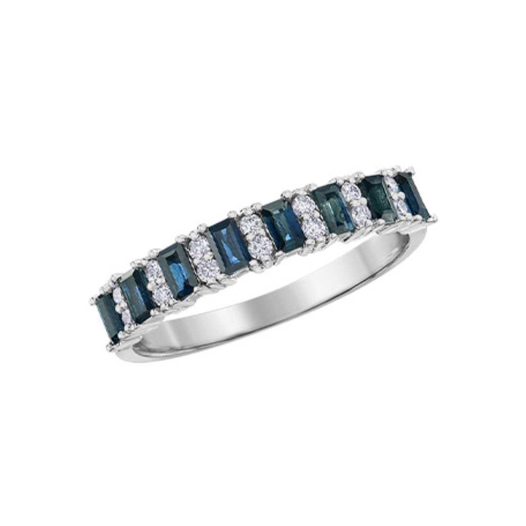 White Gold Diamond and Sapphire Band (520431)