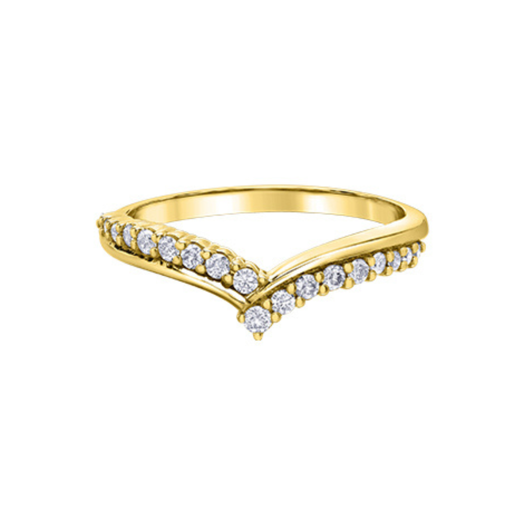 Yellow Gold Chevron Diamond Band (564274)