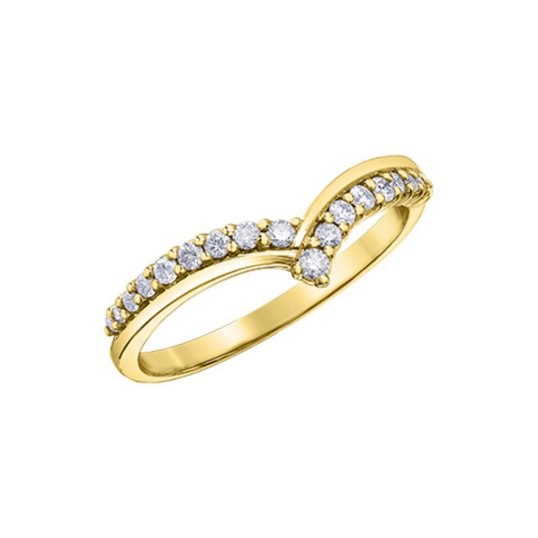 Yellow Gold Chevron Diamond Band (564274)