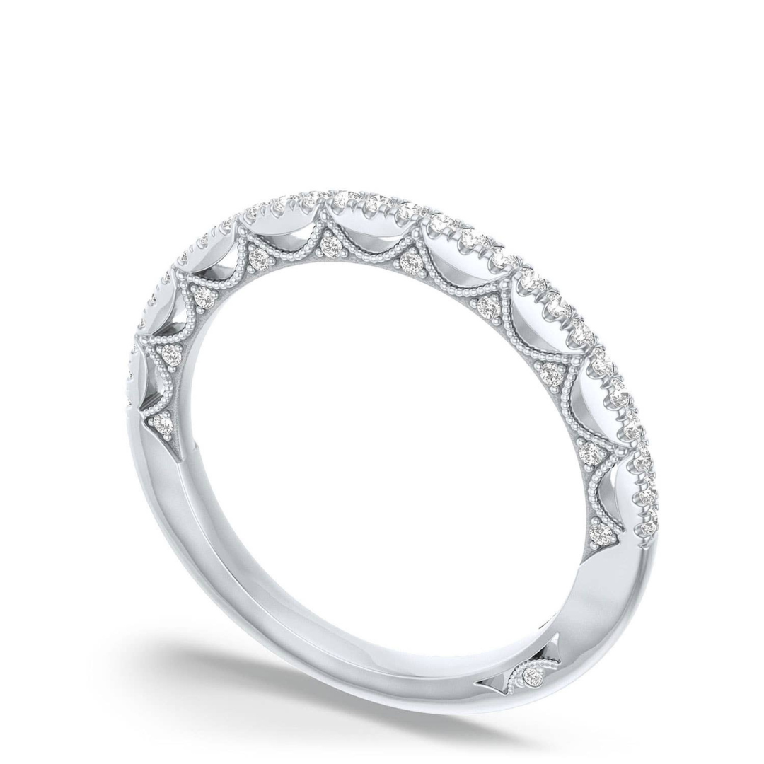 Lunetta Crescent French Pavé Diamond Wedding Band (609353)