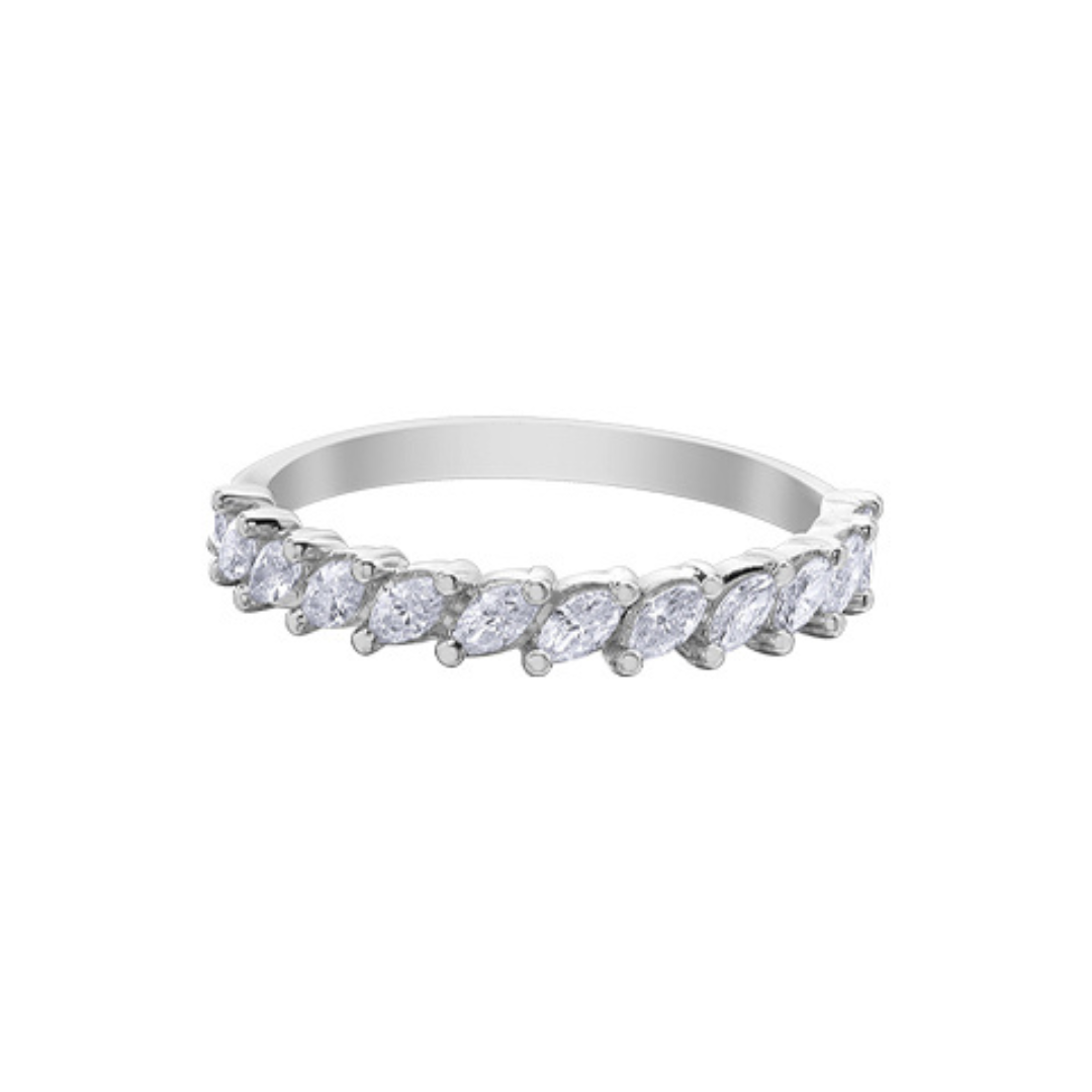 White Gold Band with Marquise Diamonds (731933)