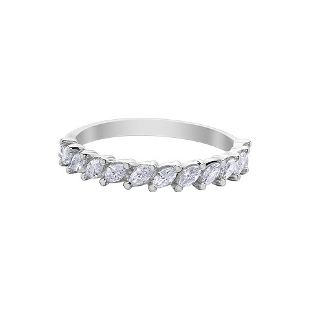 White Gold Band with Marquise Diamonds (731933)