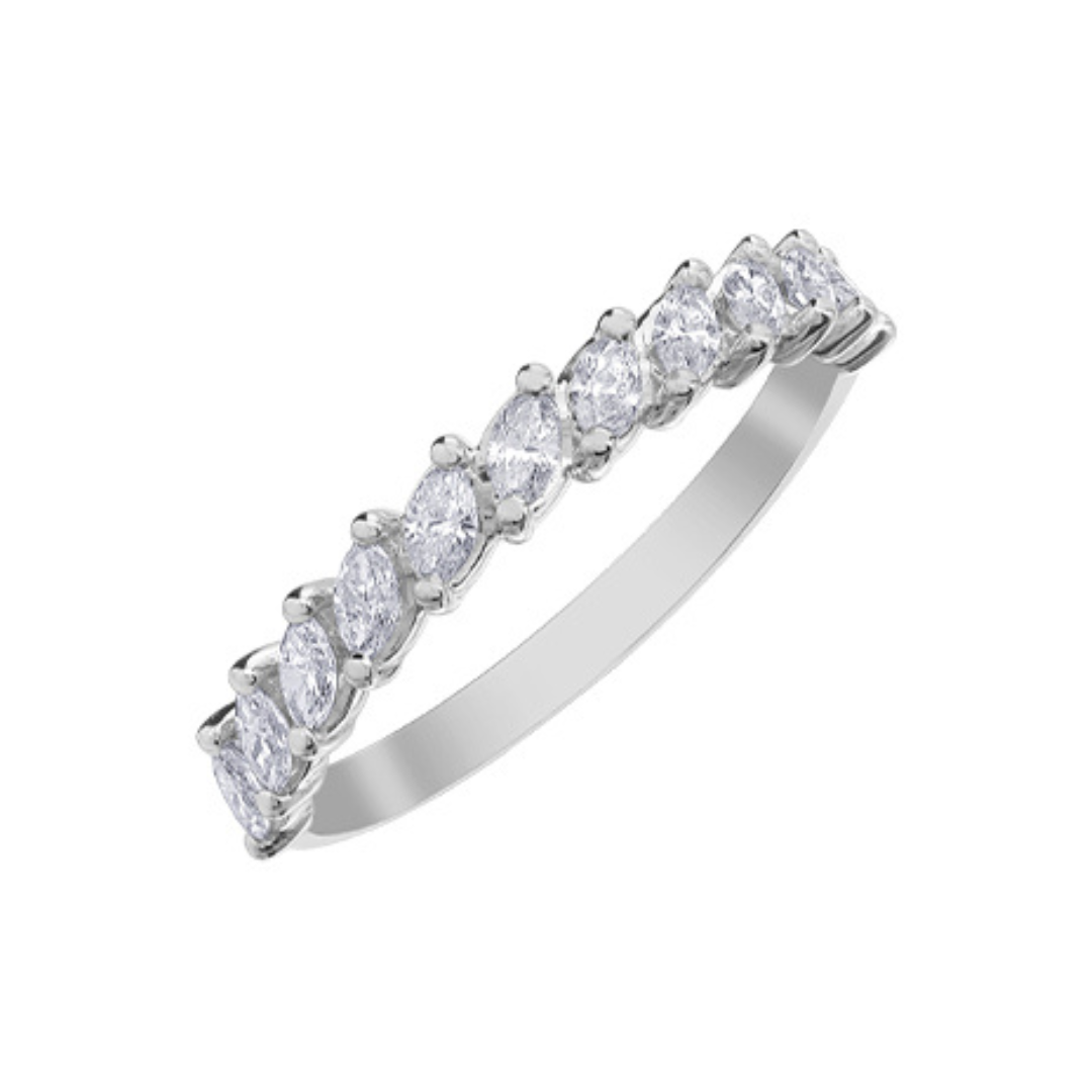 White Gold Band with Marquise Diamonds (731933)