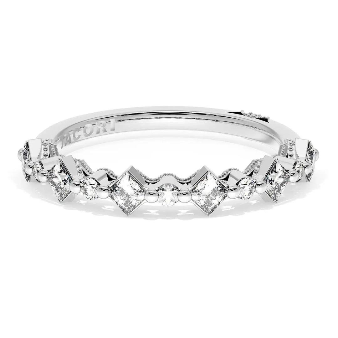 White Gold Geometric Diamond Band (763421)