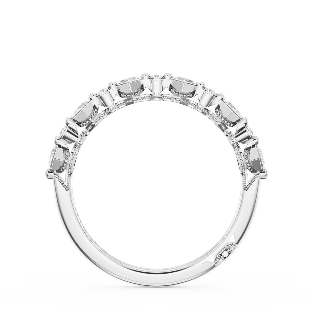 White Gold Geometric Diamond Band (763421)