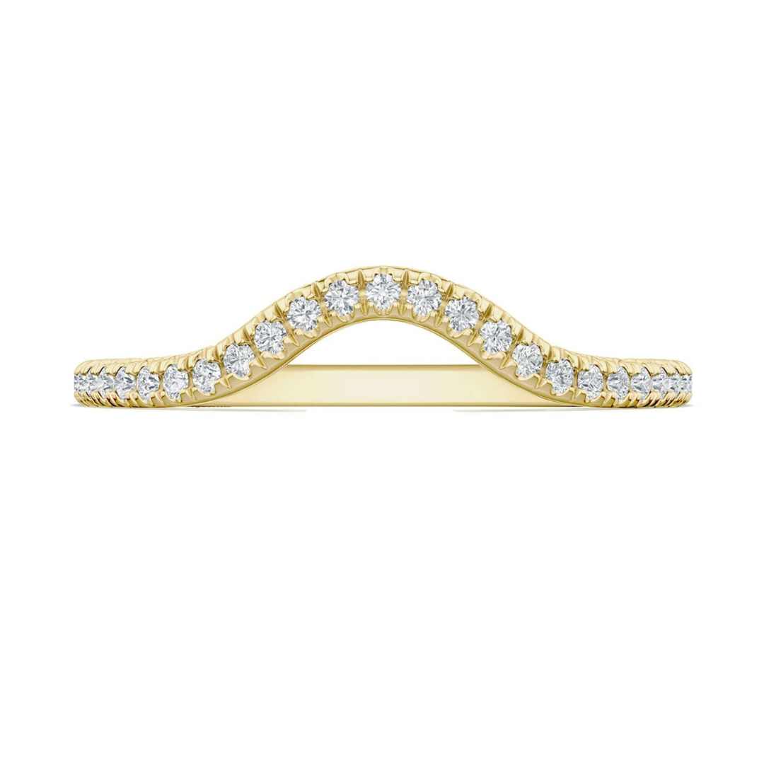 Lunetta Crescent French Pavé Diamond Contour Wedding Band (772484)