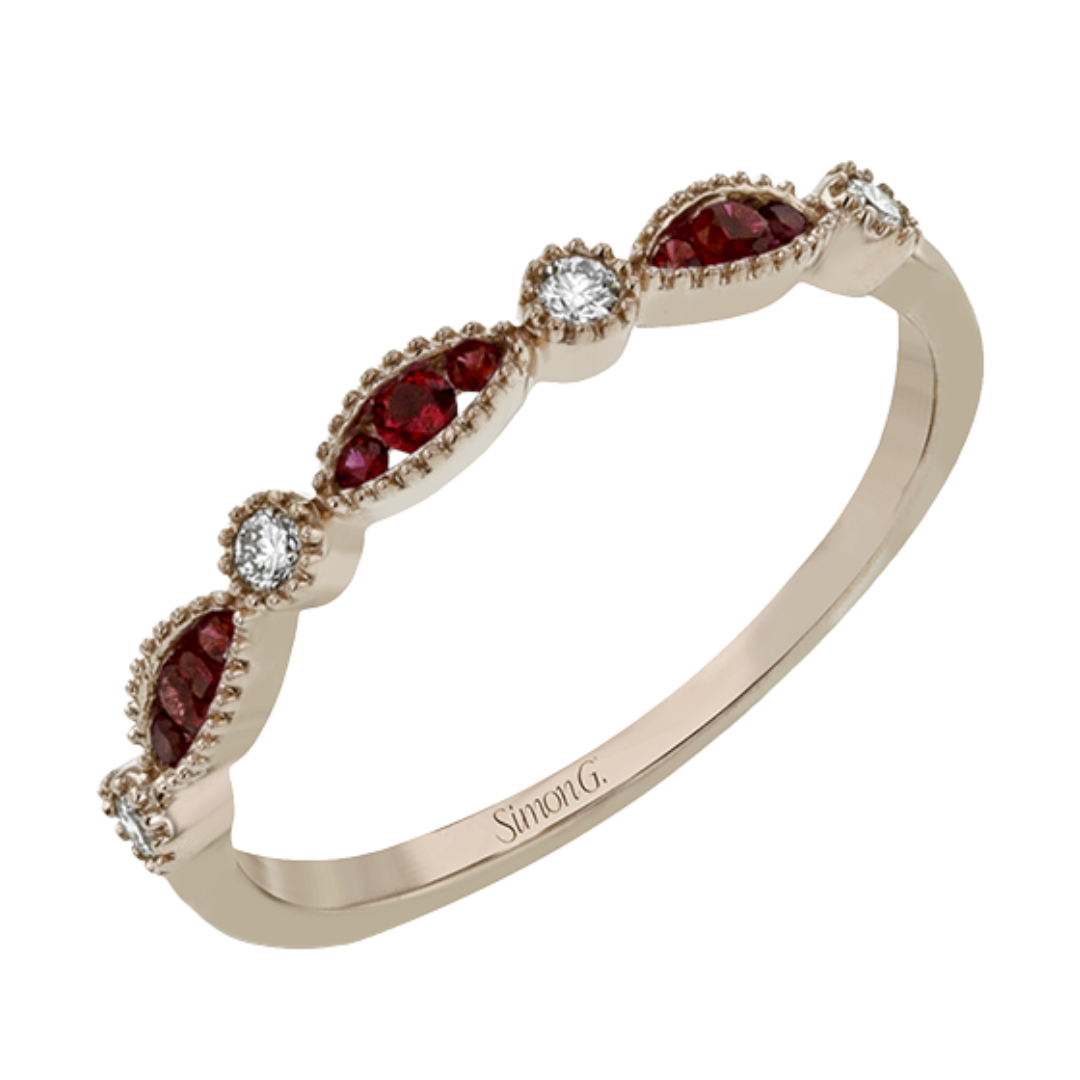 Rose Gold Diamond and Ruby Band (806094)