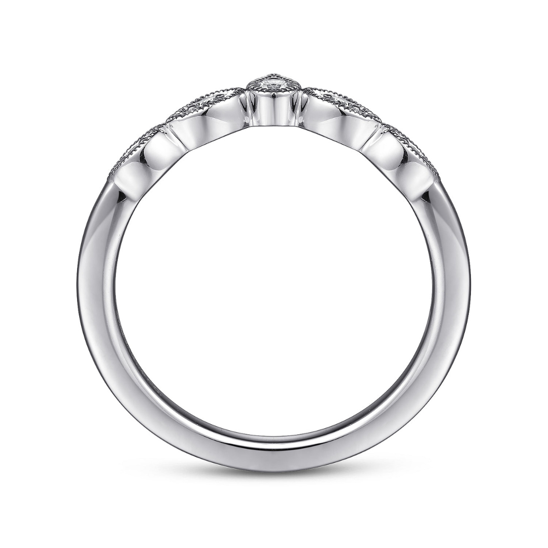 White Gold Chevron Diamond Band (818345)