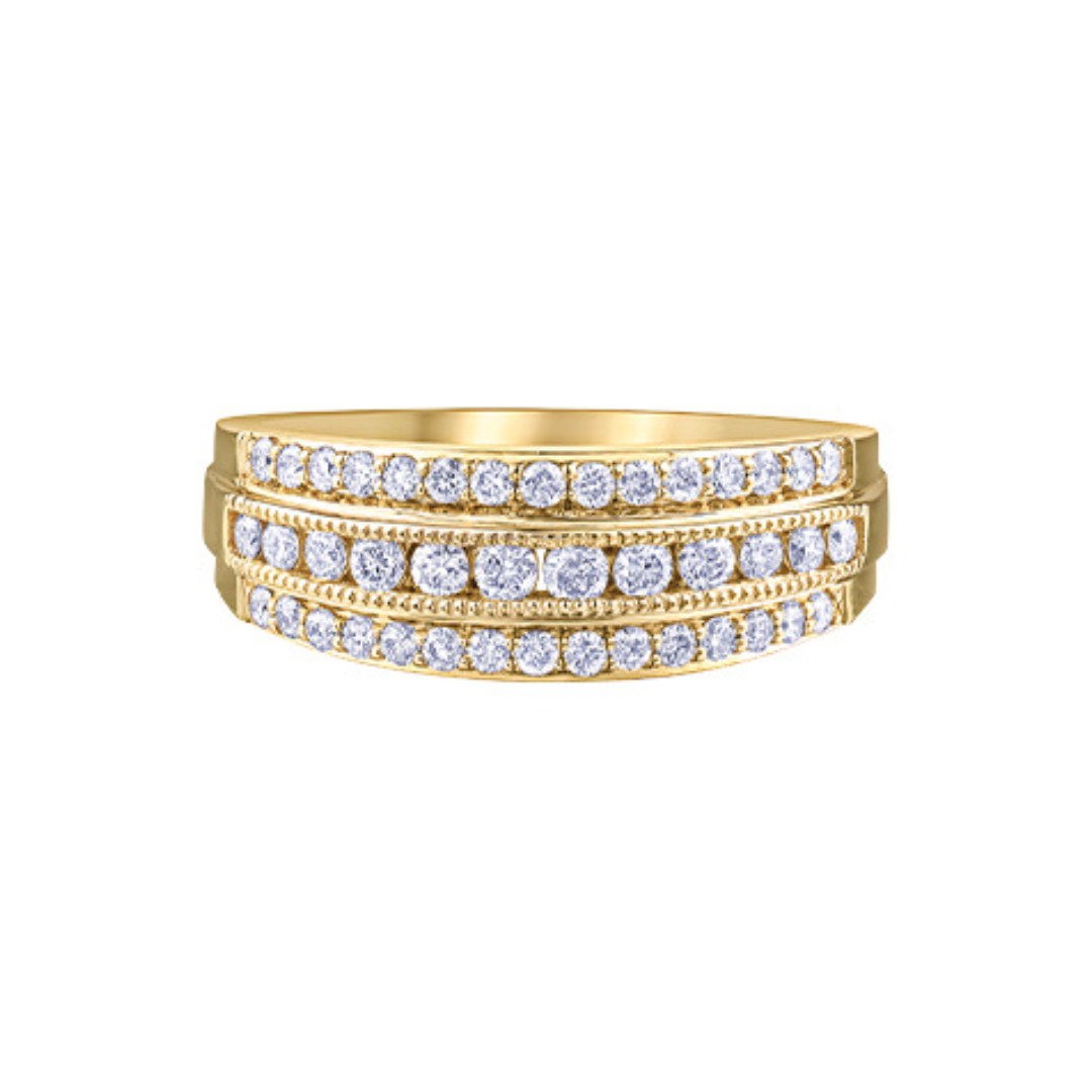 Yellow Gold Wide Fashion Diamond Band (992513)