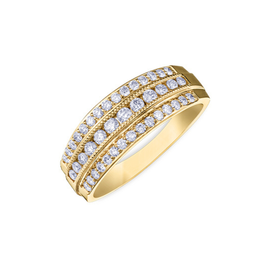 Yellow Gold Wide Fashion Diamond Band (992513)