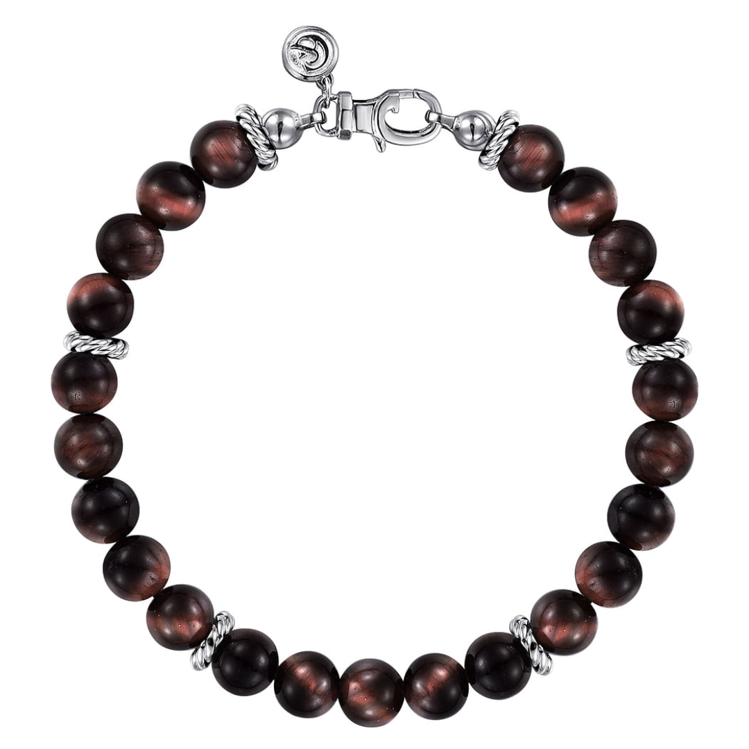 Sterling Silver Tigers Eye Beaded Bracelet (183327)