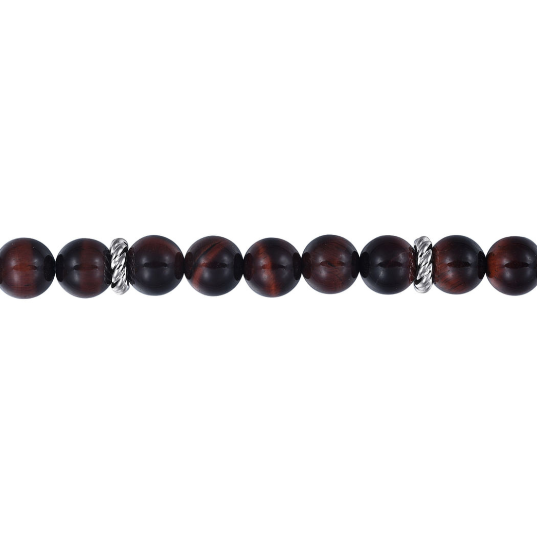 Sterling Silver Tigers Eye Beaded Bracelet (183327)