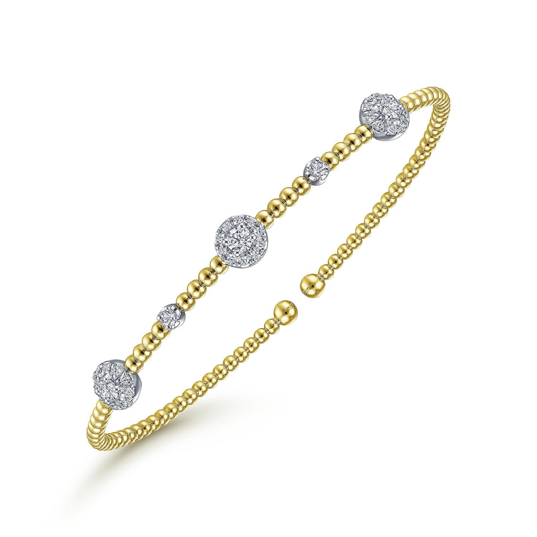 Yellow and White Gold Diamond Cluster Bujukan Cuff (230576)