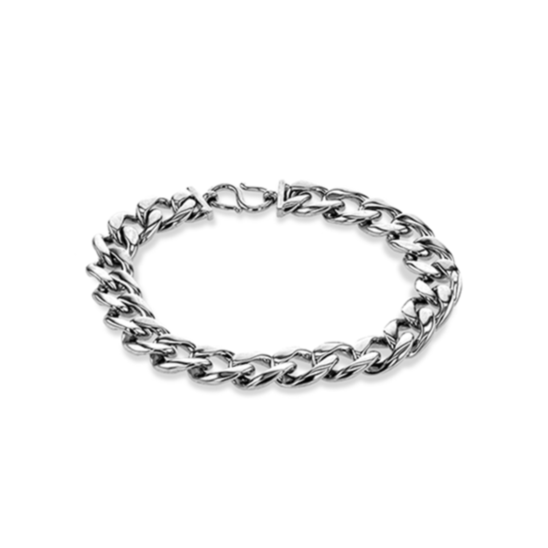 White Gold Heavy Curb Link Bracelet (230578)