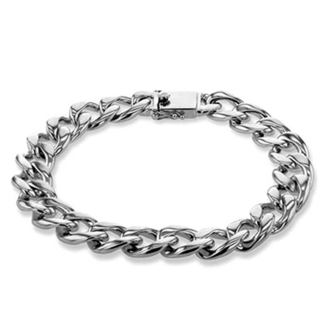 White Gold Heavy Curb Link Bracelet (230578)