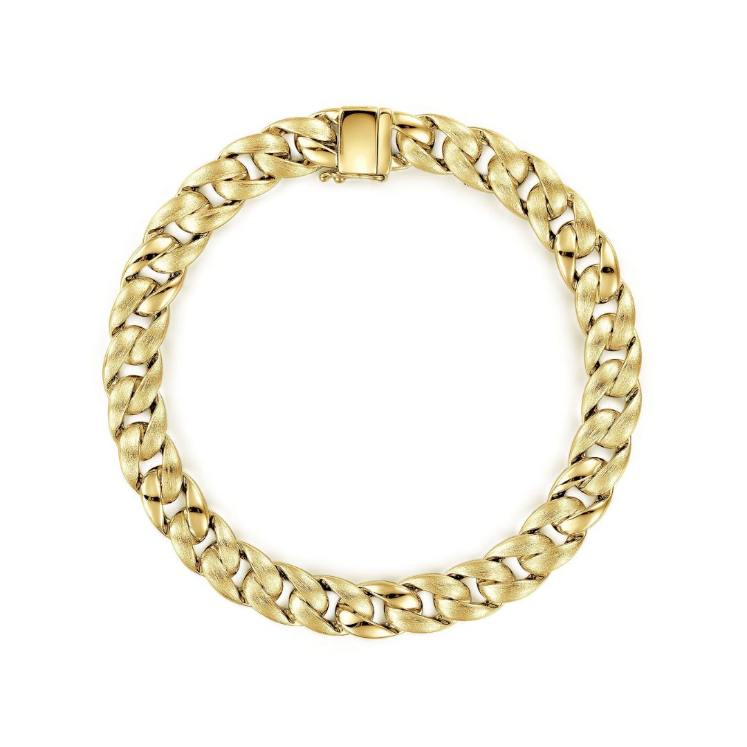 Yellow Gold Flat Heavy Chain Bracelet (463041)