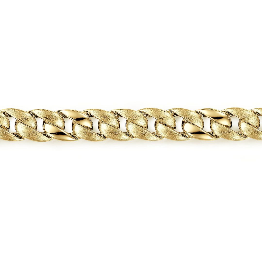 Yellow Gold Flat Heavy Chain Bracelet (463041)