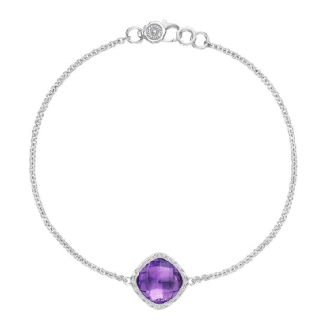 Sterling Silver Bracelet Cushion Cut Amethyst (828937)